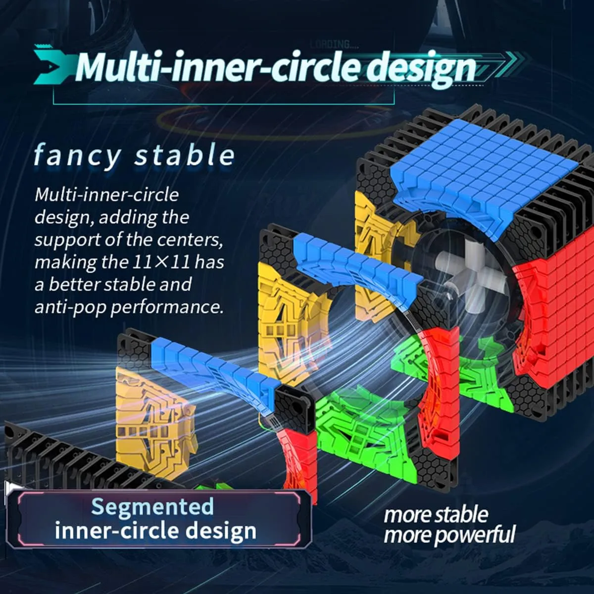 DianSheng Galaxy 11 M Magnetic 11x11 Speed Cube Stickerless 11x11x11 M Puzzle Magic Cube(Primary Kernel)