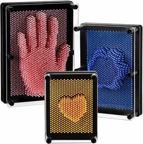 Dicunoy 3 Pack Plastic Pin Art Board, 3D Pin Art Sensory Toy, 3 Size Classic Pin Impression Sculpture Needle Toys for Children Creativity, Gift and Decoration for Adults, Customers, Home, Office