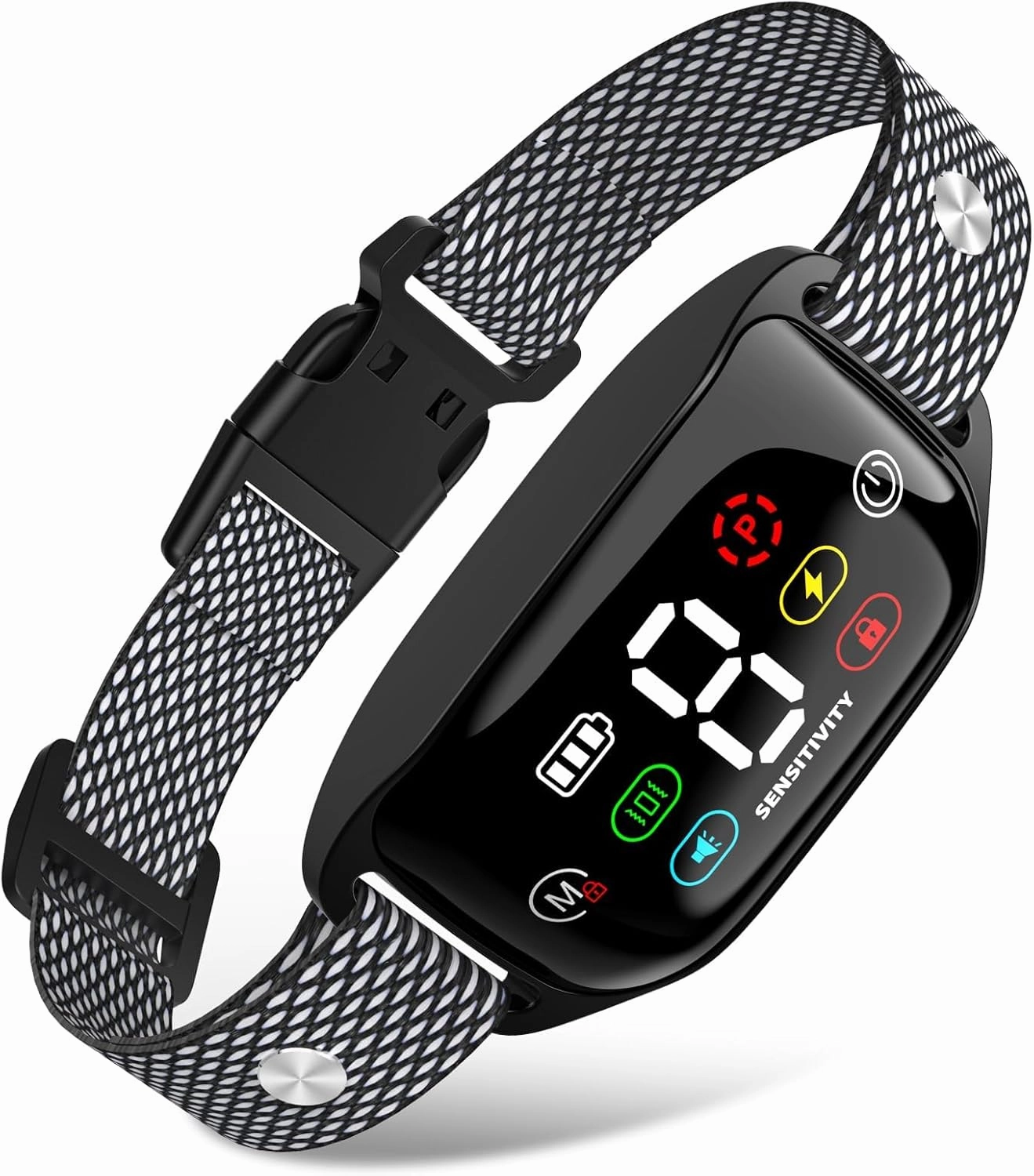 Dog Bark Collar, CMUBH Bark Collar for Large Dog with Beep Vibration Shock, Rechargeable Barking Collar with 8 Adjustable Sensitivity, Smart Anti Bark Collars for Medium Dogs