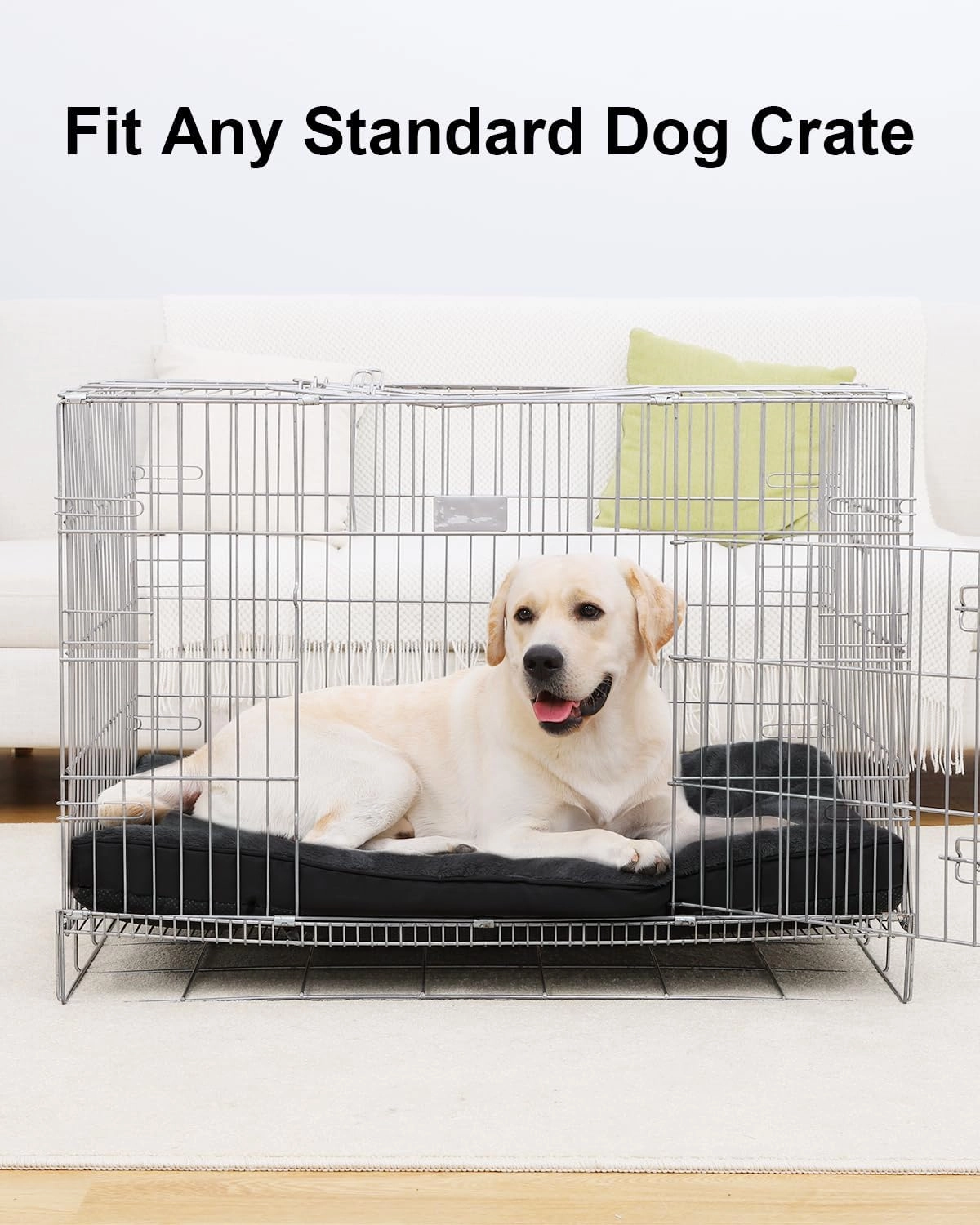 Dog Crate Bed for X Large Size Dogs,XL Washable Dog Kennel Pad Ultra Soft Pet Sleeping Mat for Cages,Anti-Slip Bottom,41x27 inch,Black