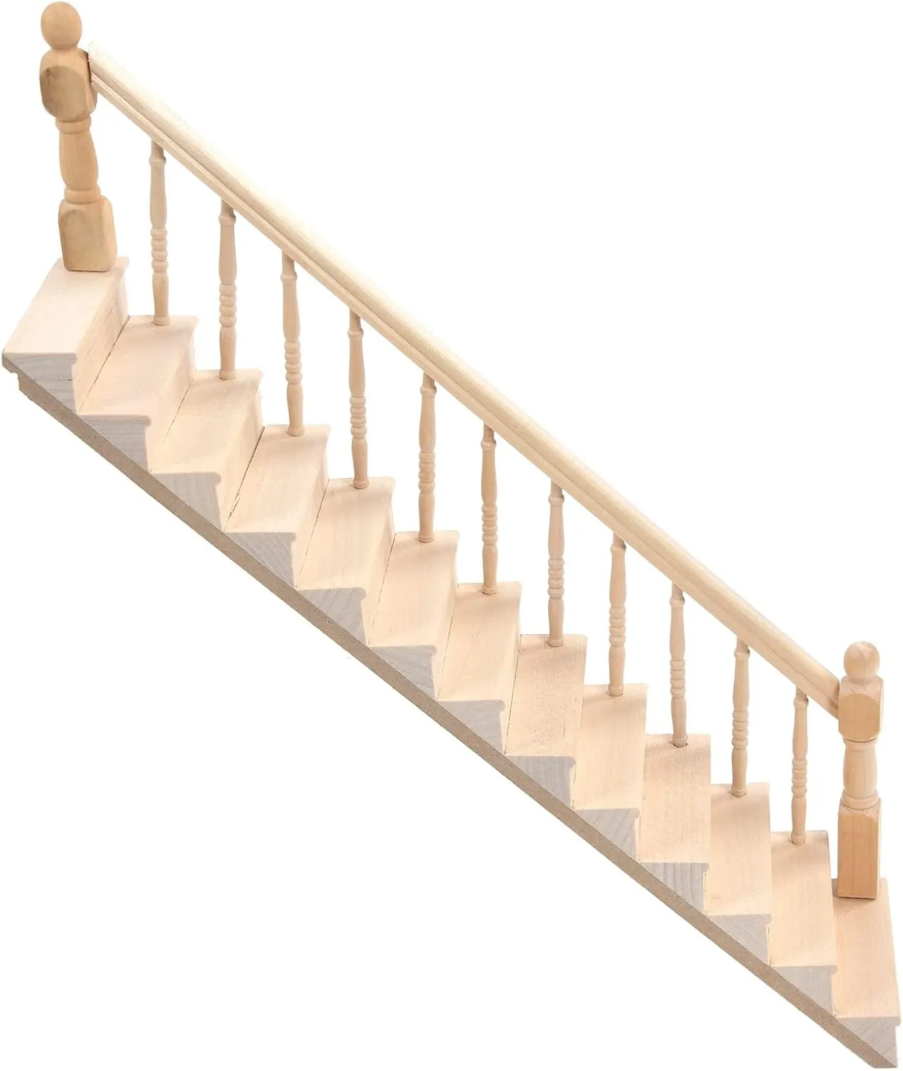 Doll House Stairs Cute Doll House Stairs Vivid Miniature Staircase for Crafts, Birch Material, Ideal Gift (Right Armrest)