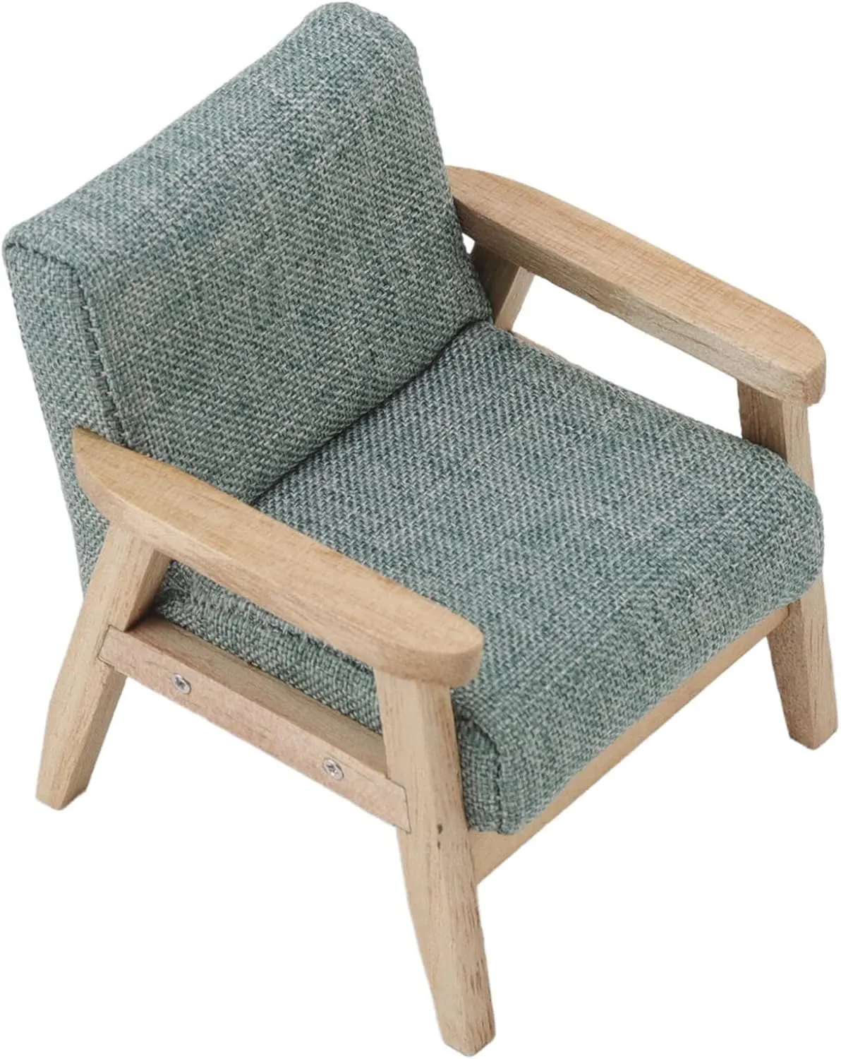 Dollhouse Furniture, Fabric Armchair Decoration Doll House Miniature Sofa Japanese Style for Living Room(Grey Green)