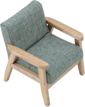 Dollhouse Furniture, Fabric Armchair Decoration Doll House Miniature Sofa Japanese Style for Living Room(Grey Green)