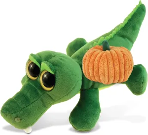 DolliBu Big Eye Alligator Stuffed Animal with Pumpkin Plush Decor - Alligator Pumpkin Plush Animal for Fall, Halloween and Thanksgiving, Pumpkin Plush Toy for Baby, Kids, Adults - 6 Inches