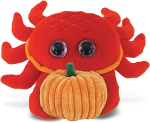 DolliBu Big Eye Red Crab Stuffed Animal with Pumpkin Plush Decor - Crab Pumpkin Plush Animal for Fall, Halloween and Thanksgiving, Pumpkin Plush Toy for Baby, Kids, Adults - 6 Inches