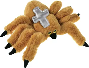 DolliBu Brown Spider Stuffed Animal with Silver Cross and Personalization - Religious Baptism Gifts for Boys and Girls, Dedication Christening Gifts Plush Prayer Toy Healing Teddy Bear - 8 Inches
