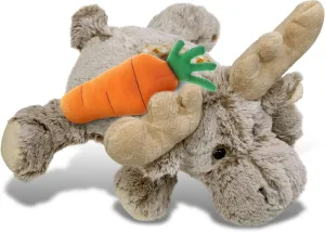 DolliBu Happy Easter Super Soft Plush Lying Moose with Carrot - Cute Stuffed Animals with Carrot Plush Toy, with Name Personalization, Spring Easter Plush Animal - 9.5 Inches