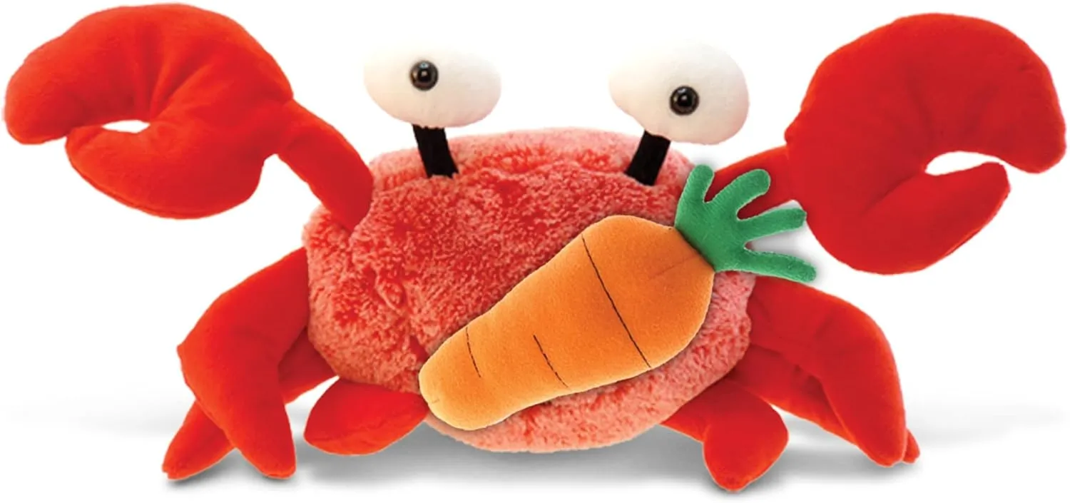 DolliBu Happy Easter Super Soft Plush Red Crab with Carrot - Cute Stuffed Animals with Carrot Plush Toy, with Name Personalization, Spring Easter Plush Animal - 12 Inches
