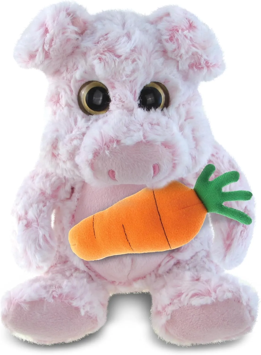 DolliBu Happy Easter Super Soft Plush Sitting Pig with Carrot - Cute Stuffed Animals with Carrot Plush Toy, with Name Personalization, Spring Easter Plush Animal - 9 Inches
