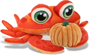 DolliBu Plush Buddies Red Crab Stuffed Animal with Pumpkin Decor - Pumpkin Plush Animal for Fall, Halloween and Thanksgiving, Pumpkin Toy for Baby, Kids, Adults - 10 Inches