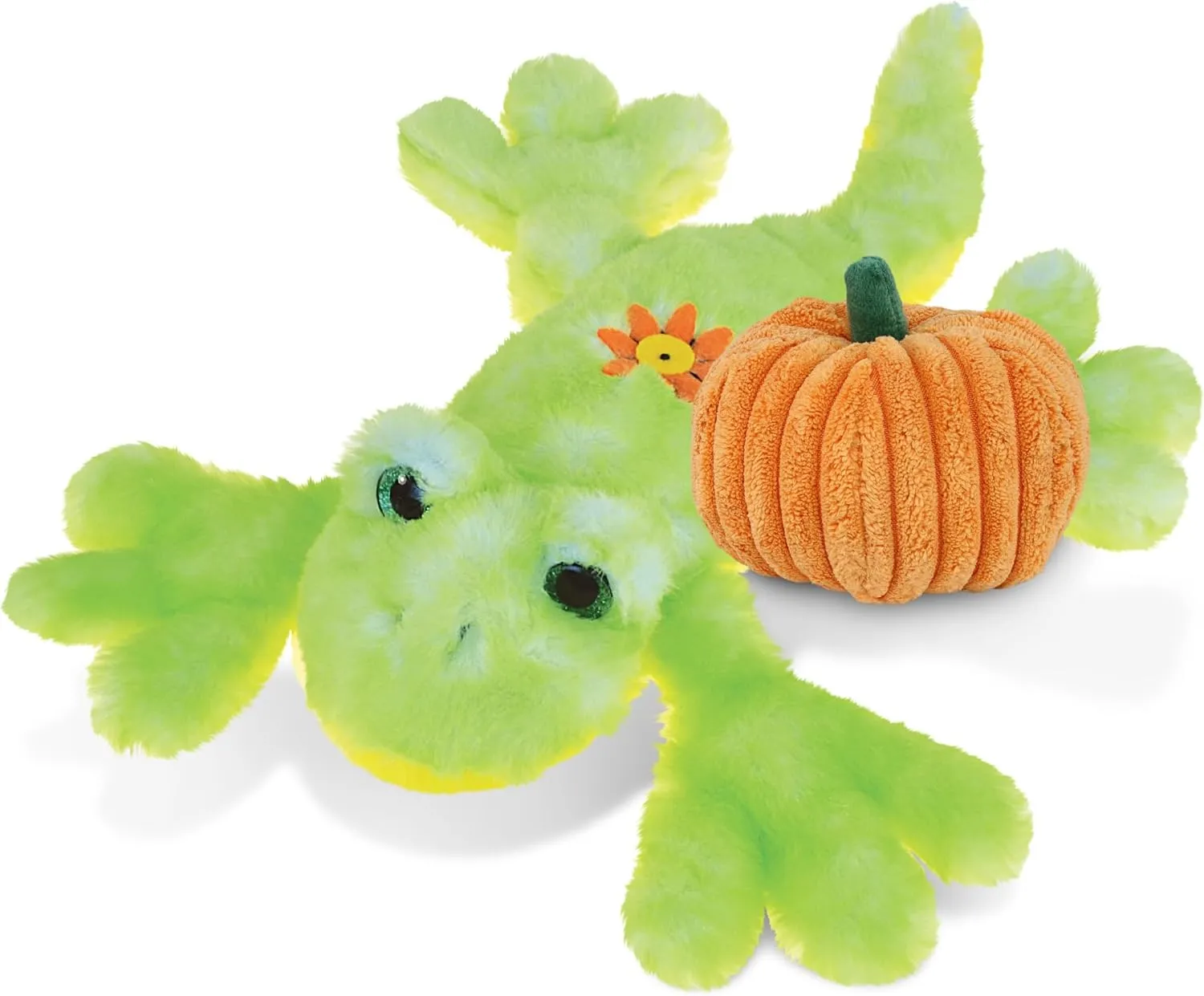 DolliBu Super Soft Gecko Stuffed Animal with Pumpkin Plush Decor - Gecko Pumpkin Plush Animal for Fall, Halloween and Thanksgiving, Pumpkin Plush Toy for Baby, Kids, Adults - 13.5 Inches