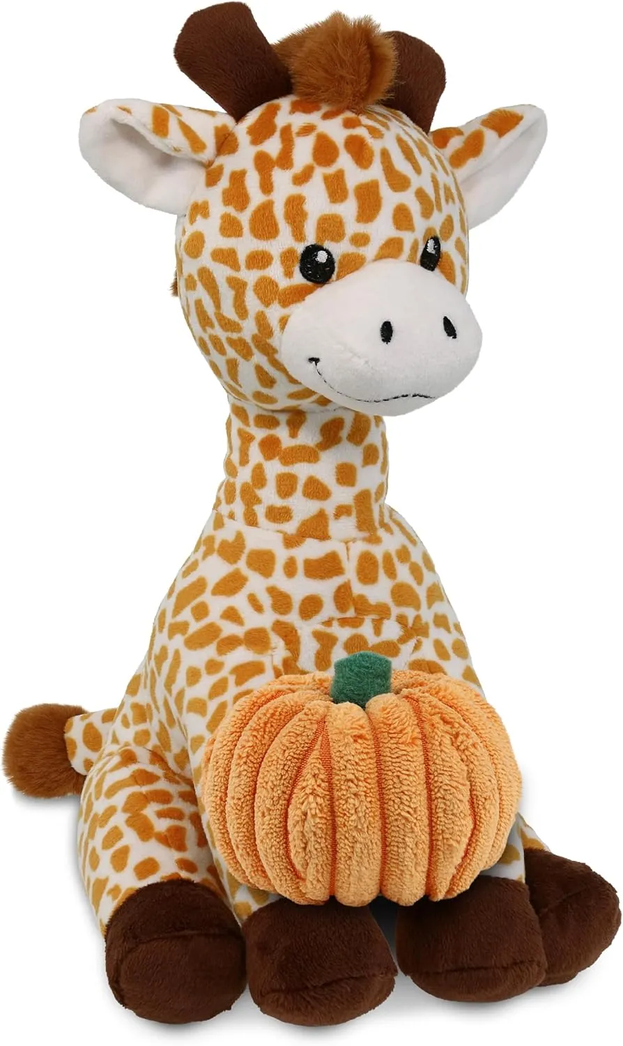 DolliBu Super Soft Giraffe Stuffed Animal with Pumpkin and Name Personalization - Pumpkin Plush Animal for Fall, Halloween and Thanksgiving, Pumpkin Toy for Baby, Kids, Adults - 10 Inches