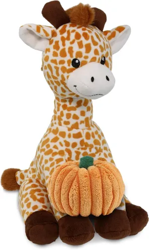 DolliBu Super Soft Giraffe Stuffed Animal with Pumpkin and Name Personalization - Pumpkin Plush Animal for Fall, Halloween and Thanksgiving, Pumpkin Toy for Baby, Kids, Adults - 10 Inches