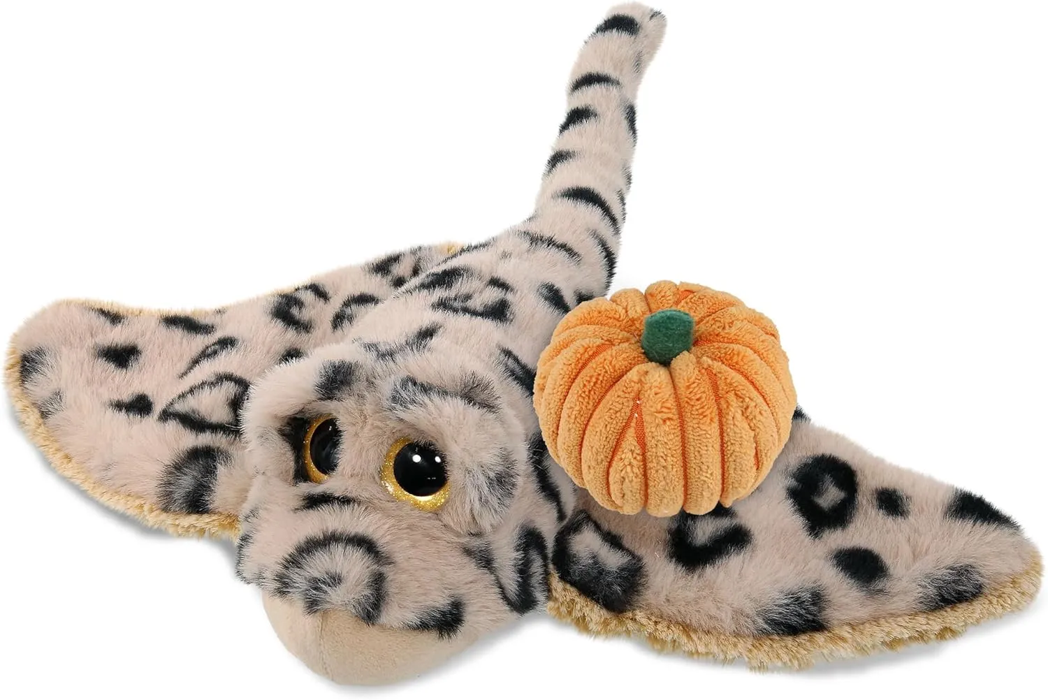 DolliBu Super Soft Golden Stingray Stuffed Animal with Pumpkin Decor and Name Personalization - Pumpkin Plush Animal for Fall, Halloween, Thanksgiving, Pumpkin Toy for Baby, Kids, Adults - 15 Inch