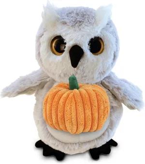 DolliBu Super Soft Owl Stuffed Animal with Pumpkin Decor and Name Personalization - Plush Animal for Fall, Halloween and Thanksgiving for Baby, Kids, Adults - 8.5 Inches