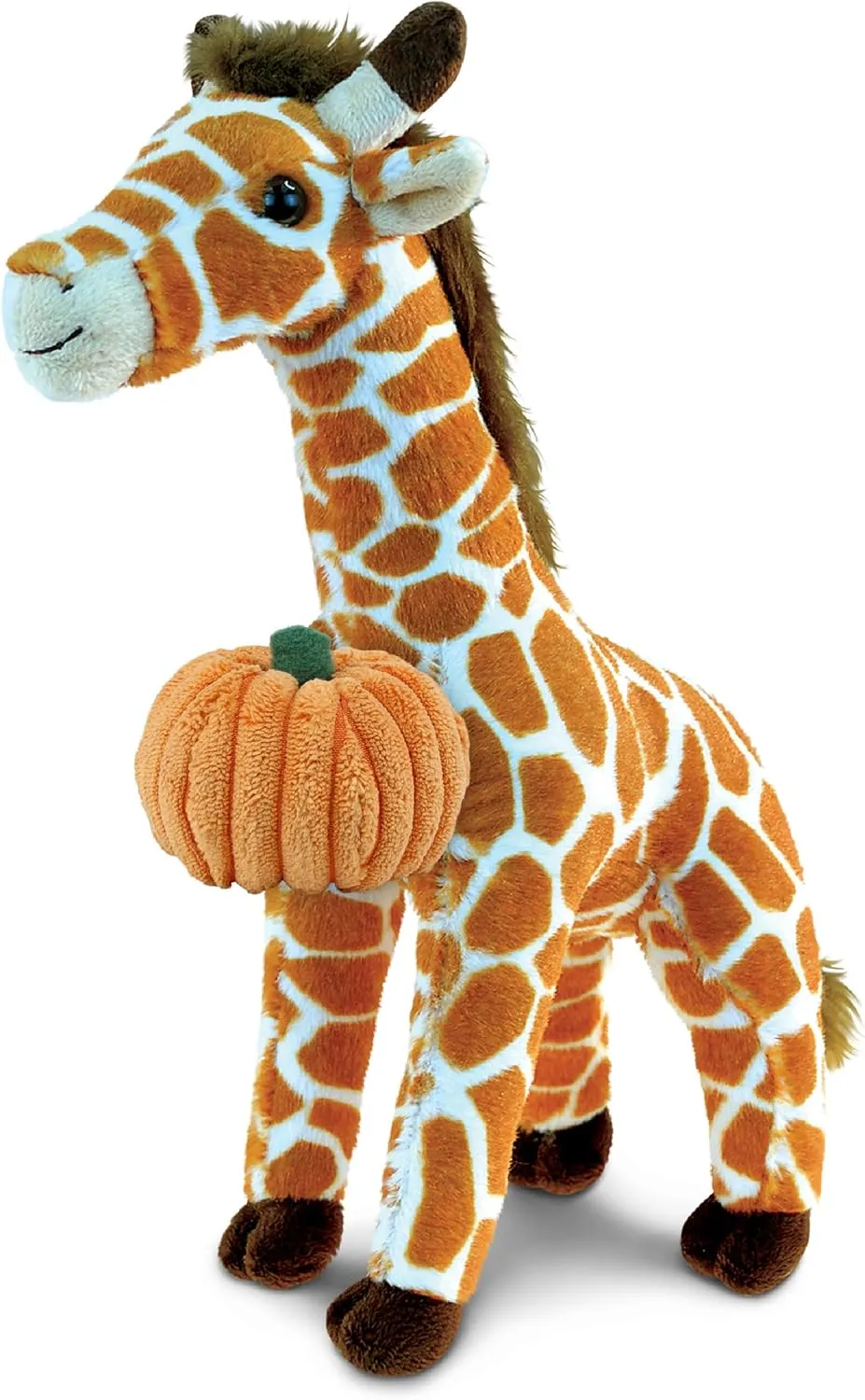 DolliBu Super Soft Plush Wild Giraffe Stuffed Animal with Pumpkin Decor - Pumpkin Plush Animal for Fall, Halloween and Thanksgiving, Pumpkin Toy for Baby, Kids, Adults - 12.5 Inches
