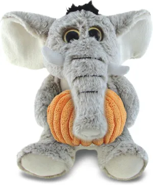 DolliBu Super Soft Sitting Elephant Stuffed Animal with Pumpkin Plush Decor - Elephant Pumpkin Plush Animal for Fall, Halloween and Thanksgiving, Pumpkin Plush Toy for Baby, Kids, Adults - 9 Inches