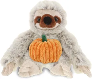 DolliBu Super Soft Sloth Stuffed Animal with Pumpkin Decor and Name Personalization - Pumpkin Plush Animal for Fall, Halloween and Thanksgiving, Pumpkin Toy for Baby, Kids, Adults - 7.5 Inches