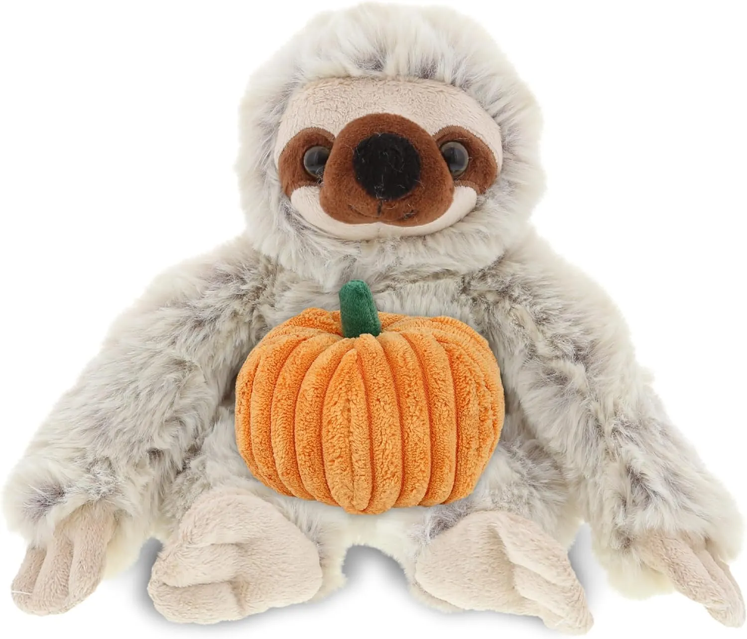 DolliBu Super Soft Sloth Stuffed Animal with Pumpkin Decor and Name Personalization - Pumpkin Plush Animal for Fall, Halloween and Thanksgiving, Pumpkin Toy for Baby, Kids, Adults - 7.5 Inches