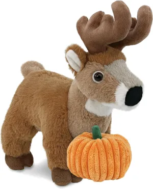 DolliBu Super Soft Standing Deer Stuffed Animal with Pumpkin Decor and Name Personalization - Pumpkin Plush Animal for Fall, Halloween and Thanksgiving, Pumpkin Toy for Baby, Kids, Adults - 9 Inches