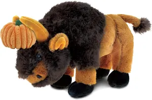 DolliBu Super Soft Wild Buffalo Stuffed Animal with Pumpkin Decor and Name Personalization - Pumpkin Plush Animal for Fall, Halloween and Thanksgiving, Pumpkin Toy for Baby, Kids, Adults - 9.5 Inches