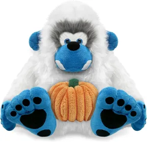 DolliBu Super Soft Yeti Stuffed Animal with Pumpkin Decor and Name Personalization - Pumpkin Plush Animal for Fall, Halloween and Thanksgiving, Pumpkin Toy for Baby, Kids, Adults - 12 Inches
