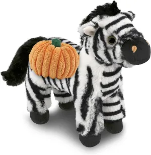 DolliBu Super Soft Zebra Stuffed Animal with Pumpkin Plush Decor - Cute Zebra Pumpkin Plush Animal for Fall, Halloween and Thanksgiving, Pumpkin Plush Toy for Baby, Kids, and Adults - 9 Inches