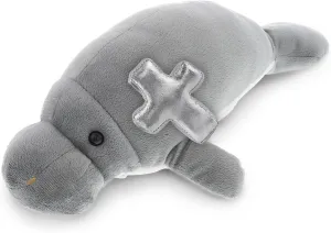 DolliBu Wild Collection Manatee Stuffed Animal with Silver Cross Plush - Religious Baptism Gifts for Boys and Girls, Dedication Christening Gifts Plush Prayer Toy Healing Teddy Bear - 9 Inches