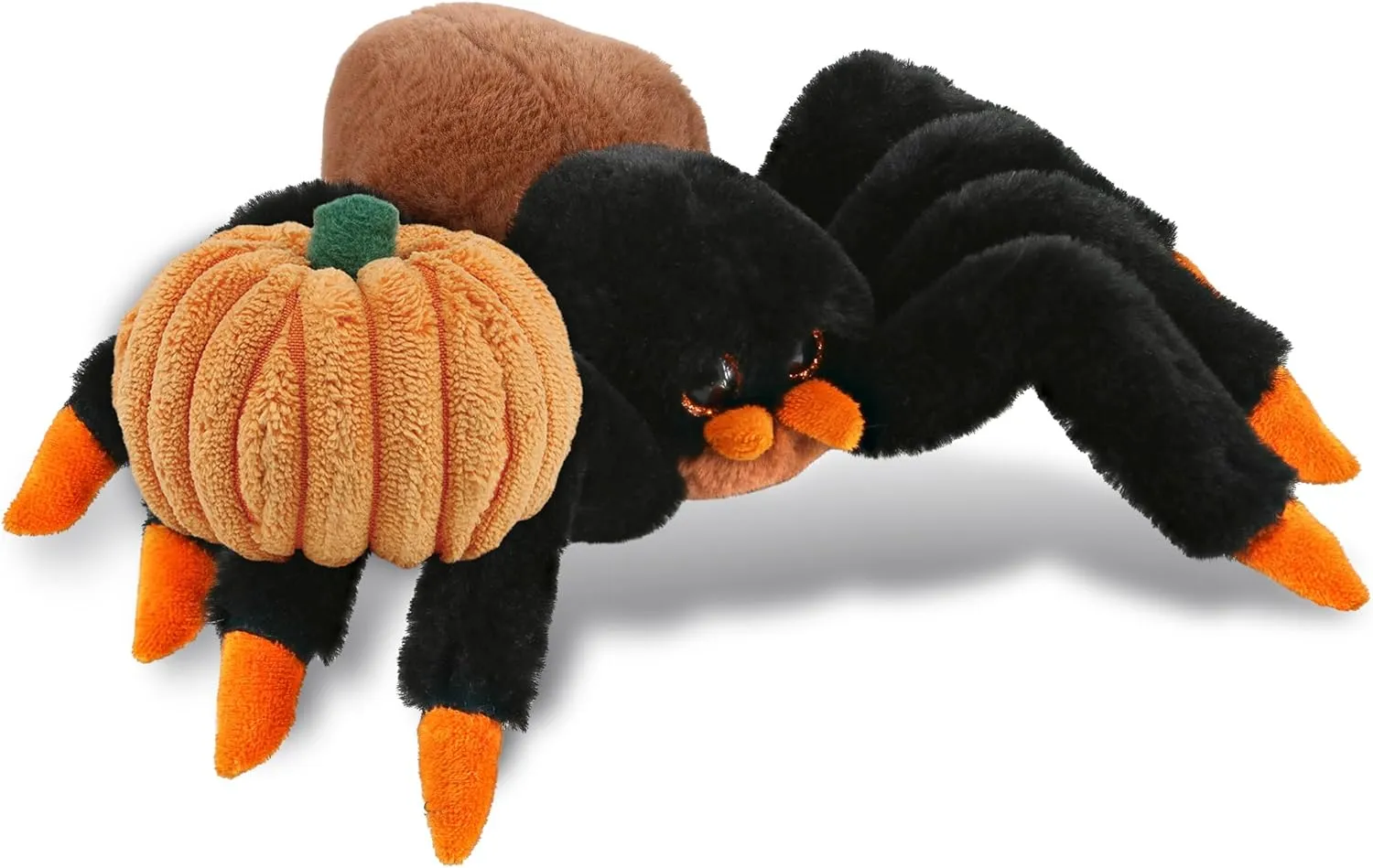 DolliBu Wild Tarantula Spider Plush Stuffed Animal with Pumpkin Decor and Name Personalization - Pumpkin Plush Animal for Fall, Halloween and Thanksgiving - 7 Inches