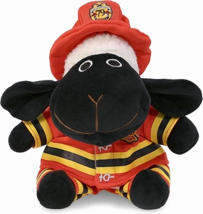 DolliBu Black Nose Sheep Firefighter Stuffed Animal with Name Personalization - Super Soft Sheep with Red Fireman Costume Outfit and Fireman Hat, Cute Fire Fighter Doll Plush Toy for Kids - 6 Inch
