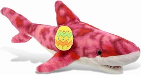 DolliBu Pink Tie-Dye Shark with Yellow Easter Egg Plush and Name Personalization - Cute Stuffed Animals for Easter Basket, Easter Egg Stuffed Animal Spring Toys for Girls, Boy, Baby - 23 Inches