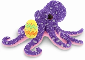 DolliBu Wild Collection Purple Octopus with Yellow Easter Egg Plush and Name Personalization - Cute Stuffed Animals for Easter Basket, Easter Egg Stuffed Animal Spring Toys for Girls, Boy - 12 Inches