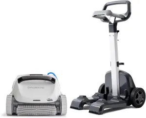Dolphin Explorer E50 Wi-Fi Automatic Robotic Pool Vacuum Cleaner Includes Caddy for Easy Transport and Store, Ideal for Inground Pool Up to 50 Feet in Length