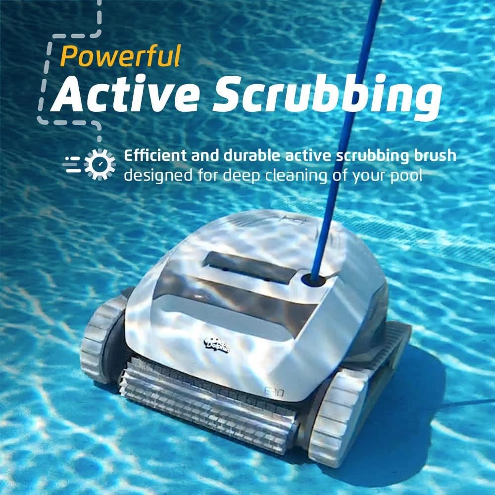 Dolphin (2025 Model) E10 Automatic Robotic Pool Vacuum Cleaner Includes Caddy for Easy Transport and Storage, Ideal for Above-Ground Pools up to 30 FT in Length