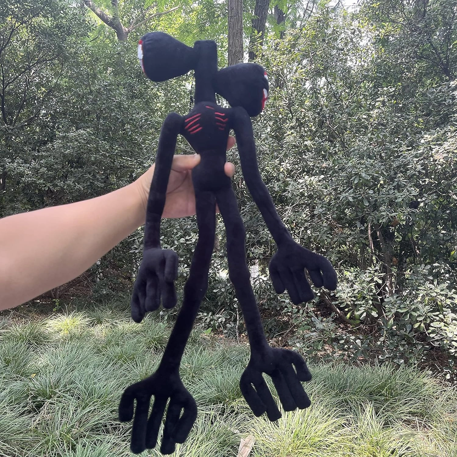Dr.STONE Siren Head Plush Toys Limbs Movable Plush Toy Anime Black cat and Dog Doll Whistle Man Funny Doll，Plush Toys for Home Party Gift Birthday Gift（Black）