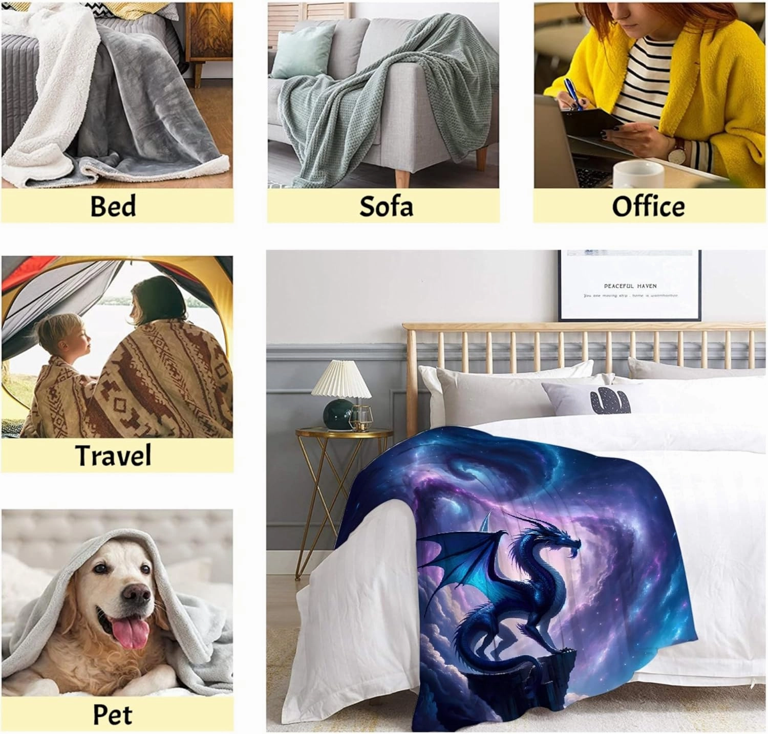 Dragon Blanket Gift for Woman Man Girls Boys Dragon Gift for Blue Dragons Lovers Soft Flannel Blanket for Living Room Sofa Couch Decor - 40"x50" for Kids/Children