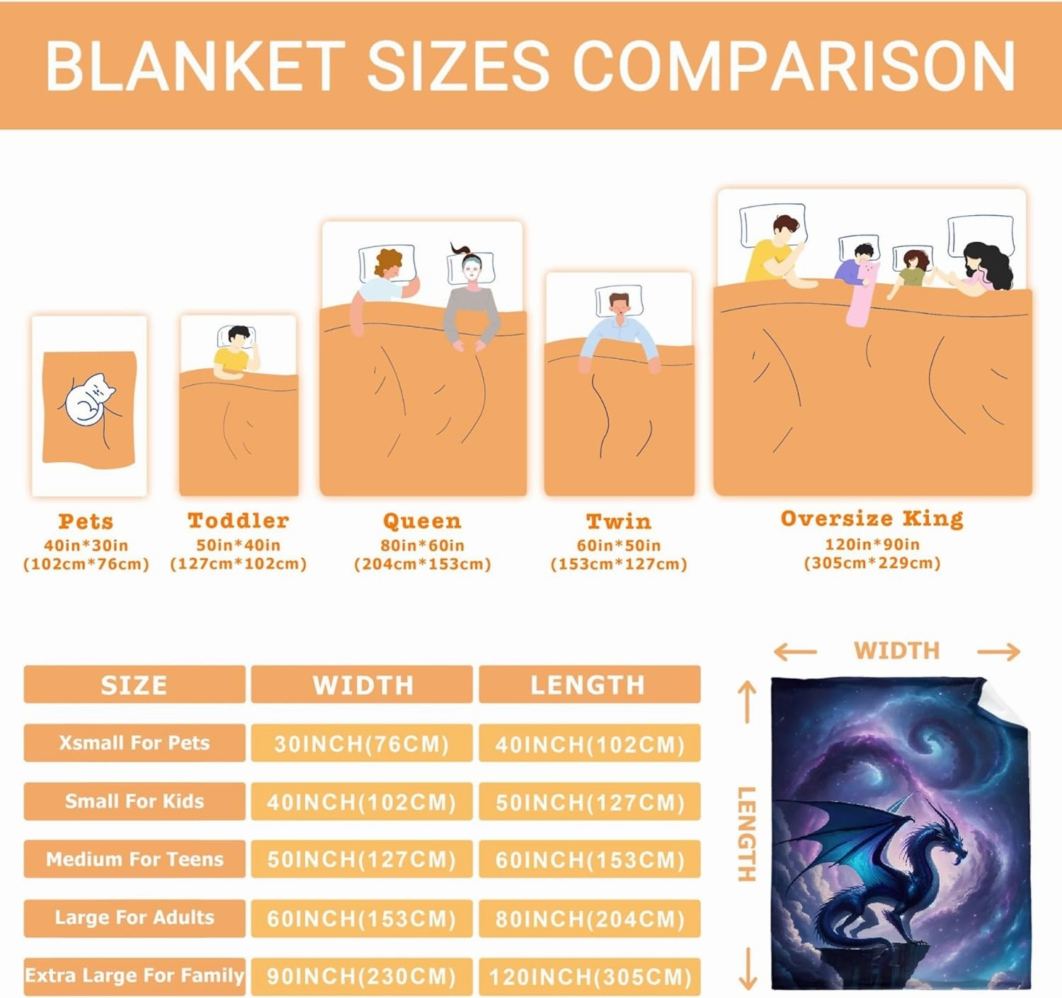 Dragon Blanket Gift for Woman Man Girls Boys Dragon Gift for Blue Dragons Lovers Soft Flannel Blanket for Living Room Sofa Couch Decor - 40"x50" for Kids/Children