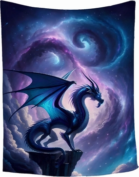 Dragon Blanket Gift for Woman Man Girls Boys Dragon Gift for Blue Dragons Lovers Soft Flannel Blanket for Living Room Sofa Couch Decor - 40"x50" for Kids/Children