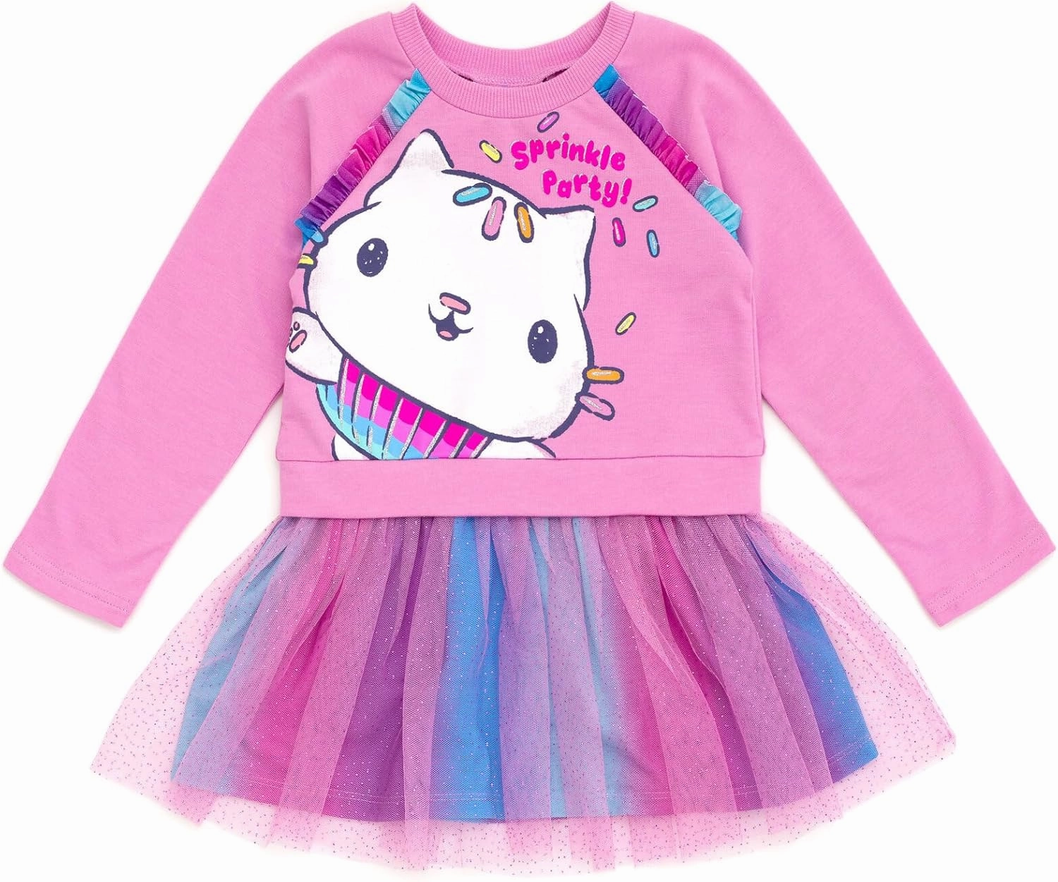 DREAMWORKS GABBY'S DOLLHOUSE Pandy Paws Cakey Cat Girls French Terry Dress Toddler to Big Kid