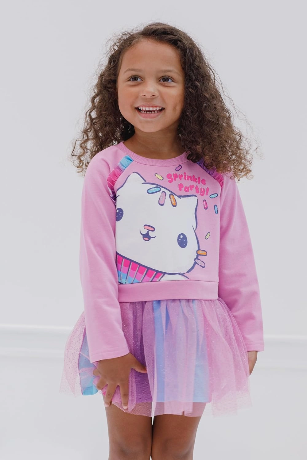 DREAMWORKS GABBY'S DOLLHOUSE Pandy Paws Cakey Cat Girls French Terry Dress Toddler to Big Kid