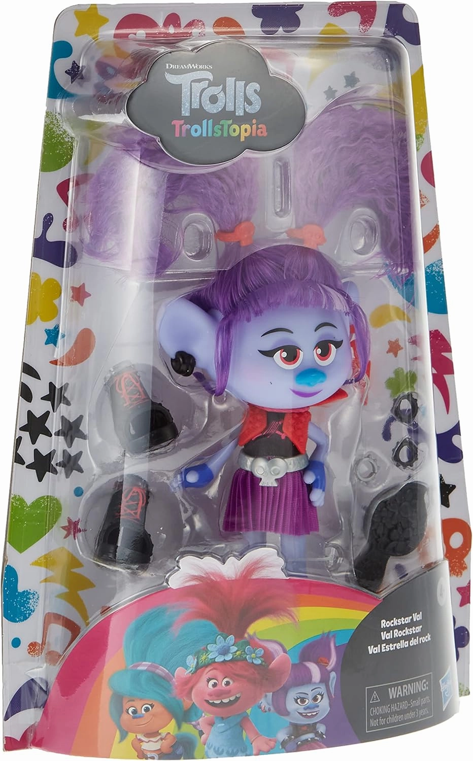 DreamWorks TrollsTopia Rockstar Val Fashion Doll with Outfit and Accessories, Toy for Girls 4 Years and Up