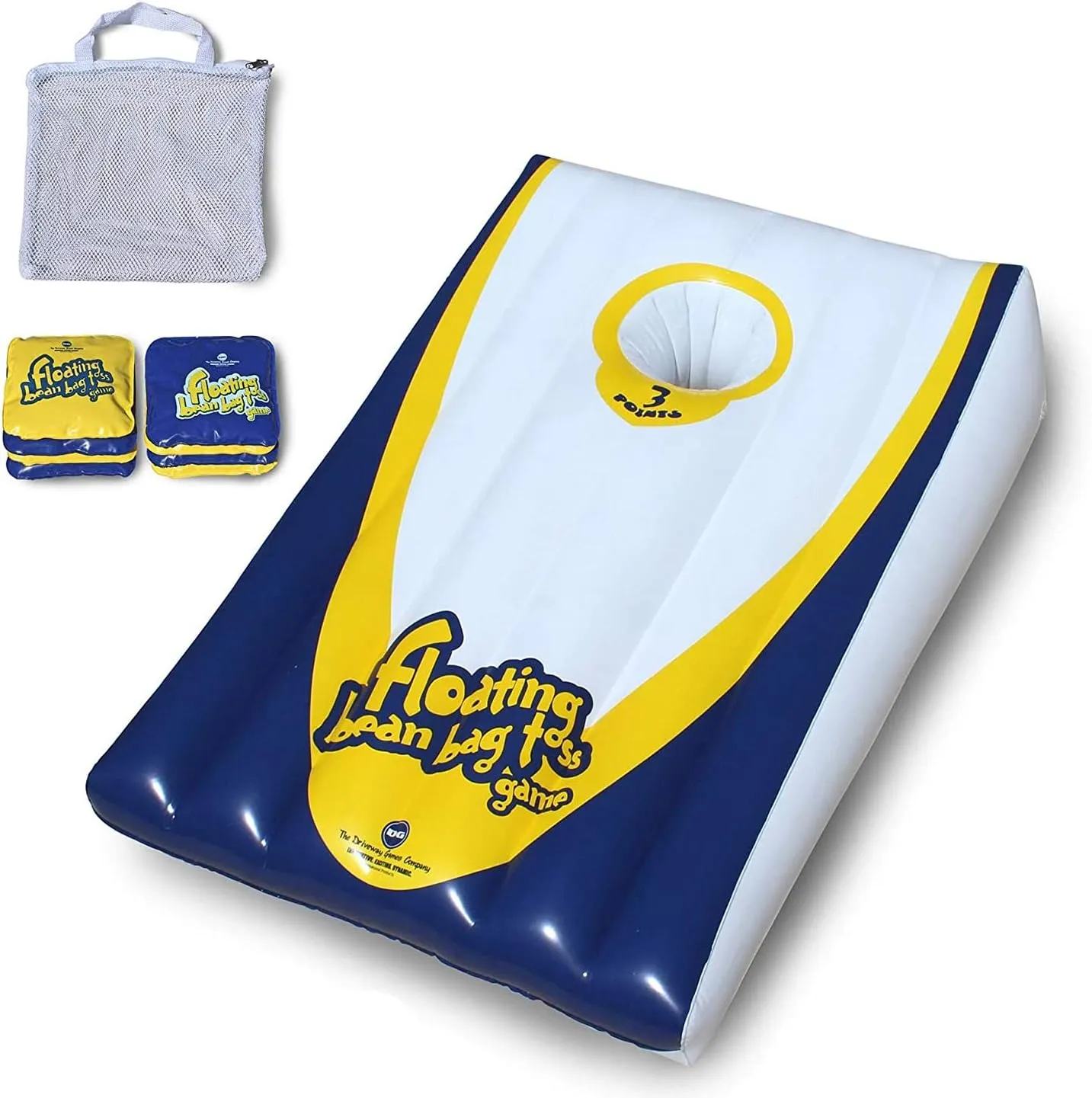 Drive Way Games Floating Cornhole Set. Inflatable Corn-Toss Board & Floating Bean Bags for Pool, Lake, Water