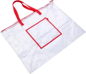 Durable Transparent Art Portfolio Bag Storage for Posters Bulletin Board Items with Handle for Teachers Artists and Students Design