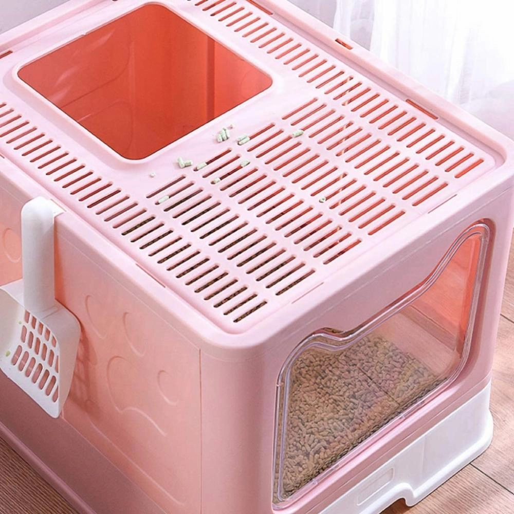 Eco-friendly Material Foldable Litter Box - Pink