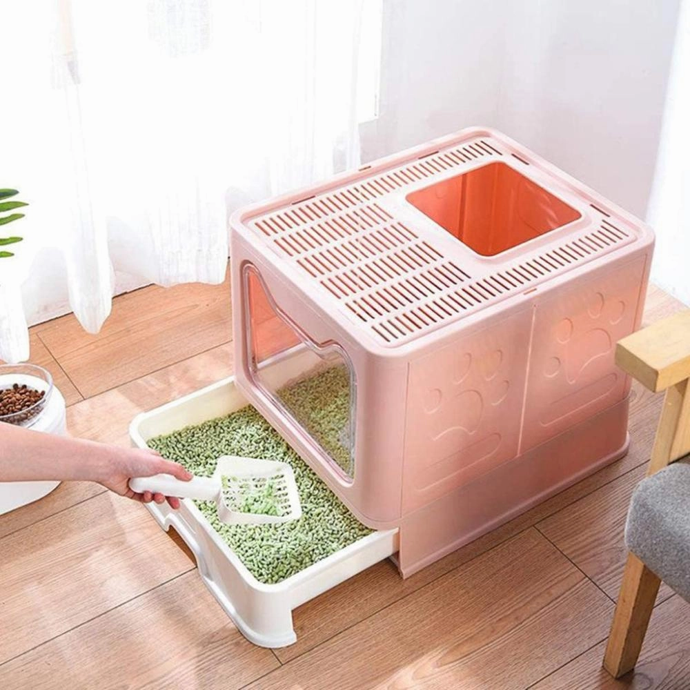 Eco-friendly Material Foldable Litter Box - Pink