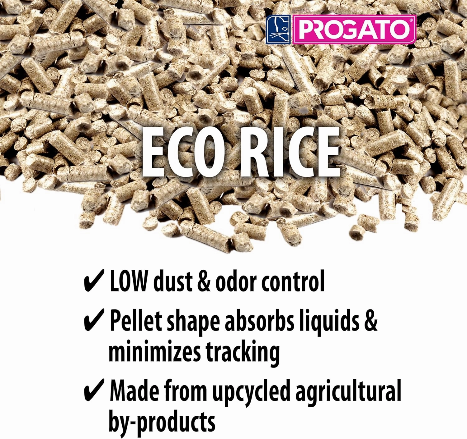 ECORICE Non Clumping Cat Litter, Made from Organic Rice Residue, Biodegradable with No Minerals and No Chemicals, 100% Sustainable, 8.8LBS