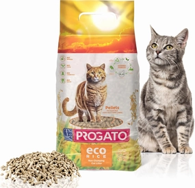 ECORICE Non Clumping Cat Litter, Made from Organic Rice Residue, Biodegradable with No Minerals and No Chemicals, 100% Sustainable, 8.8LBS