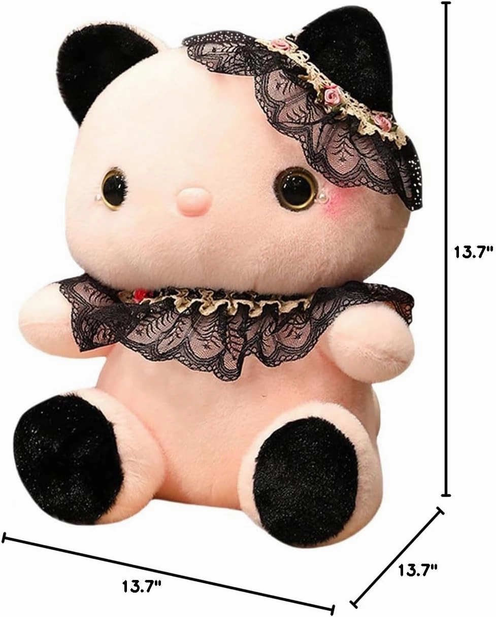 ELAINREN White Skeleton Cat Plush Toy,Gothic Kitten Stuffed Animals,Creepy Bone Kitty Plushie Doll Gifts/15.7''