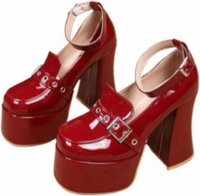 Emo Shoes Mary Janes Y2K Retro Rave Grunge Doll Shoes for Women Preppy Teen Girls - Kawaii Rococo Lolita Goth Non Slip Elegant Cute Core Comfortable Walking Birthday Gifts Back to School Party