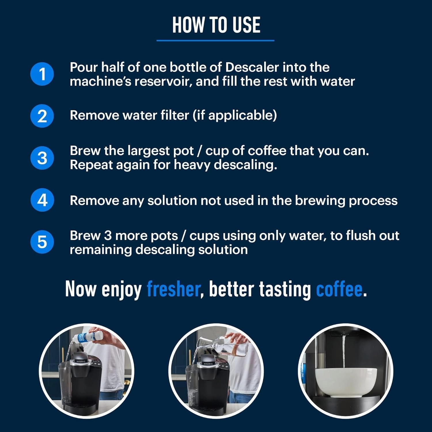 Essential Values Universal Descaling Solution for Keurig Breville Nespresso & Delonghi (4 Uses) | Coffee Machine Descaler Cleaner | Liquid To Descale Automatic Coffee Makers & Espresso Machines